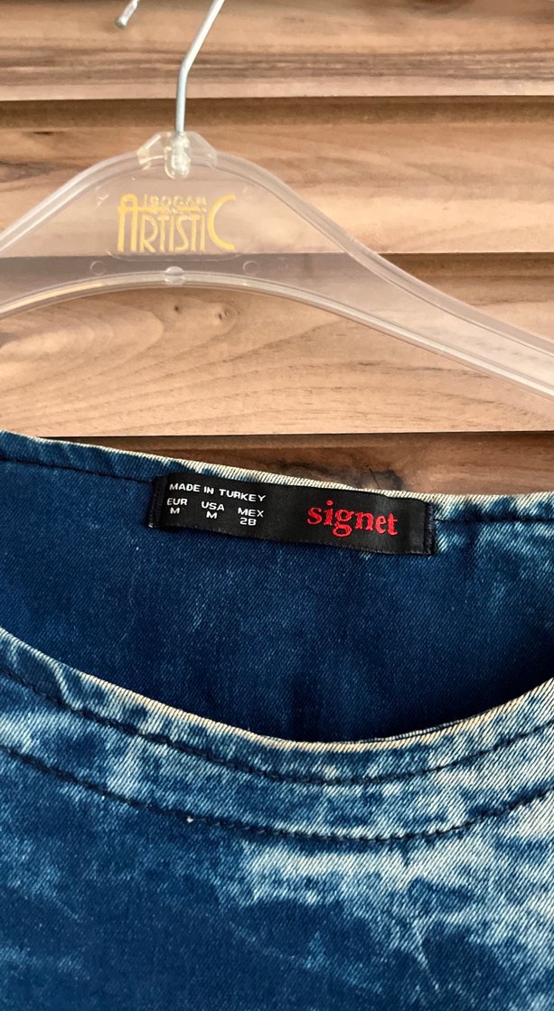 Mickey Baskılı Kot Elbise - Görsel 4