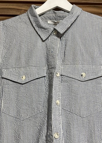 Gri Çizgili Kolsuz Keten Tulum - Görsel 2