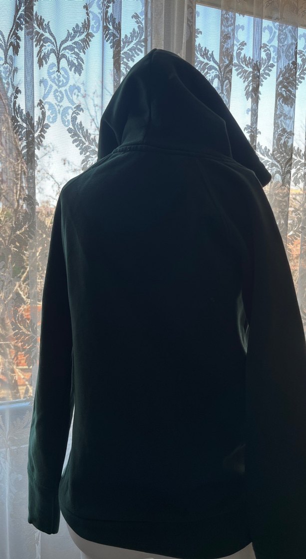 Kadın Haki Kapüşonlu üç iplik Fermuarlı Sweatshirt - Görsel 5