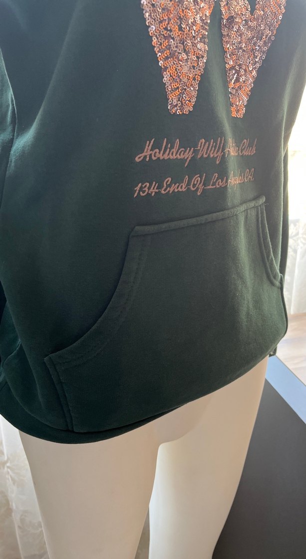 Kadın Haki Kapüşonlu üç iplik Fermuarlı Sweatshirt - Görsel 4