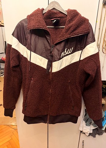 Nike Bordo Kapusonlu Polar Ceket S M