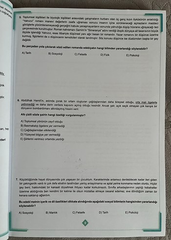 12. Sınıf Tekrar Testleri 1. Seri - Görsel 2