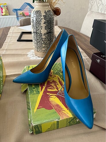 40 Beden Mavi 12cm stiletto nine west