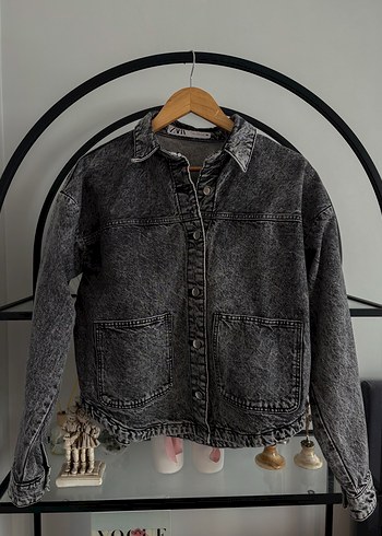xs Beden gri Renk Zara Denim Oversize Kot Ceket