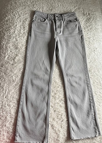 38 Beden gri Renk Zara Straight Fit Yüksel Bel Jean