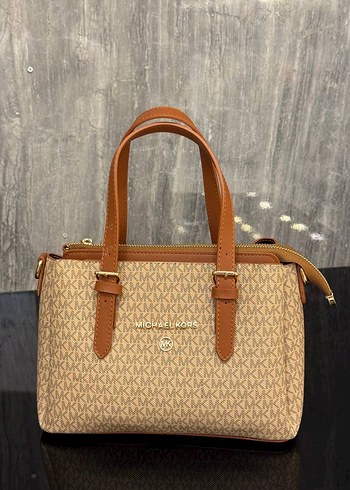 Michael Kors Desenli Bej Deri Kadın Çanta