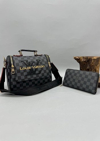 Beden Louis Vuitton Kahverengi Deri Kadın Çanta Seti