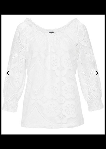 Dantel Detaylı Beyaz Bohem Uzun Kollu Bluz - Görsel 6