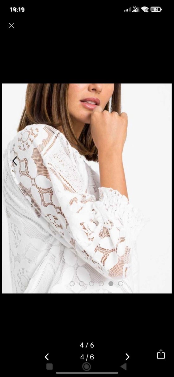 Dantel Detaylı Beyaz Bohem Uzun Kollu Bluz - Görsel 4