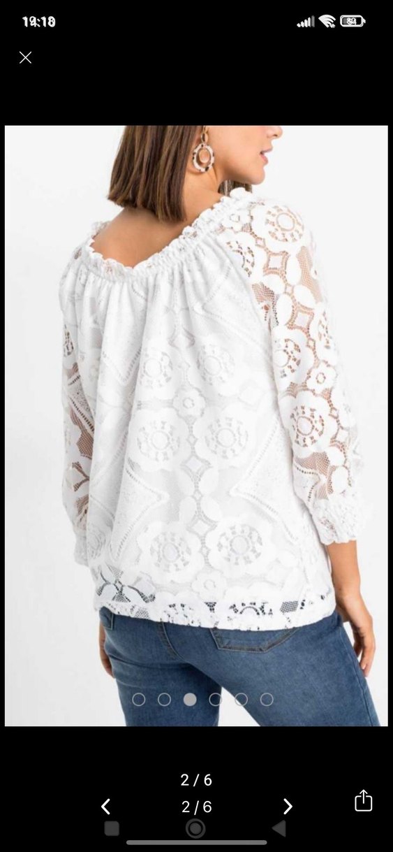 Dantel Detaylı Beyaz Bohem Uzun Kollu Bluz - Görsel 2