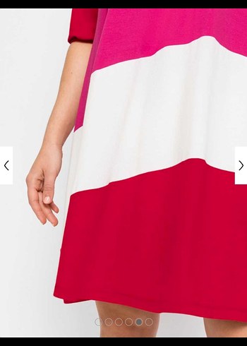 Piliseli Midi Pembe Kadın Elbise - Görsel 2