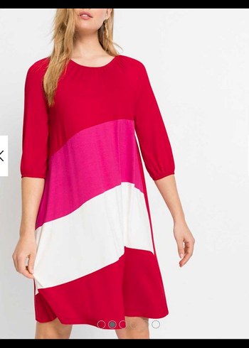 Piliseli Midi Pembe Kadın Elbise - Görsel 4