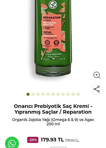 yves rocher Reparation şampuan saç kremi