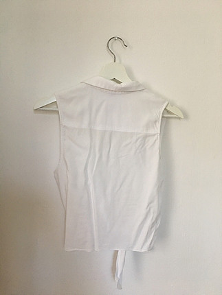 36 Beden beyaz Renk H&M kolsuz bağlama detaylı bluz