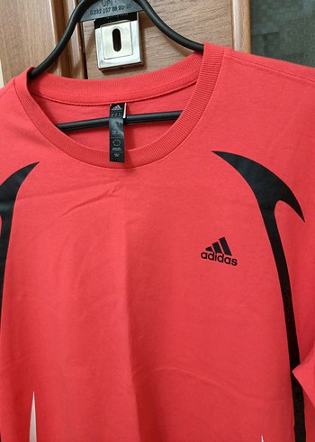 Kırmızı Adidas Baskılı Kısa Kollu Xl beden Erkek Tişört - Görsel 3
