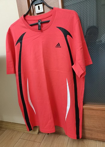 Kırmızı Adidas Baskılı Kısa Kollu Xl beden Erkek Tişört - Görsel 4