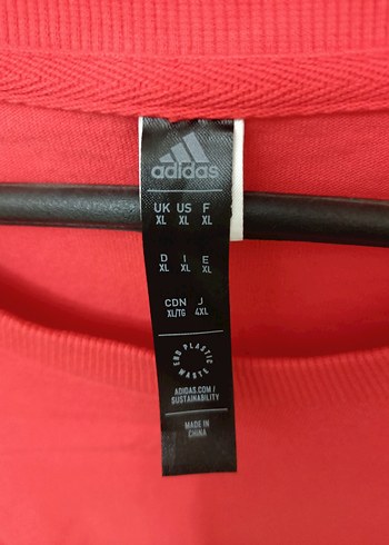 Kırmızı Adidas Baskılı Kısa Kollu Xl beden Erkek Tişört - Görsel 9