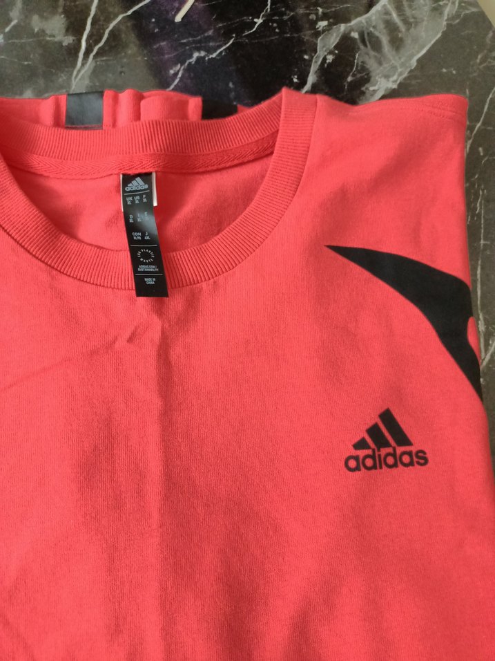 Kırmızı Adidas Baskılı Kısa Kollu Xl beden Erkek Tişört - Görsel 5