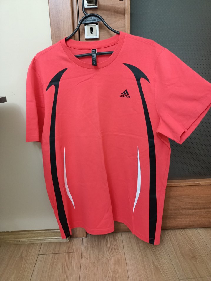 Kırmızı Adidas Baskılı Kısa Kollu Xl beden Erkek Tişört - Görsel 2