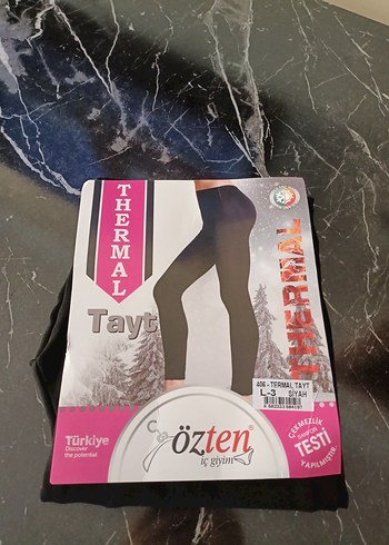 Siyah Termal L beden Kadın Tayt - Görsel 4