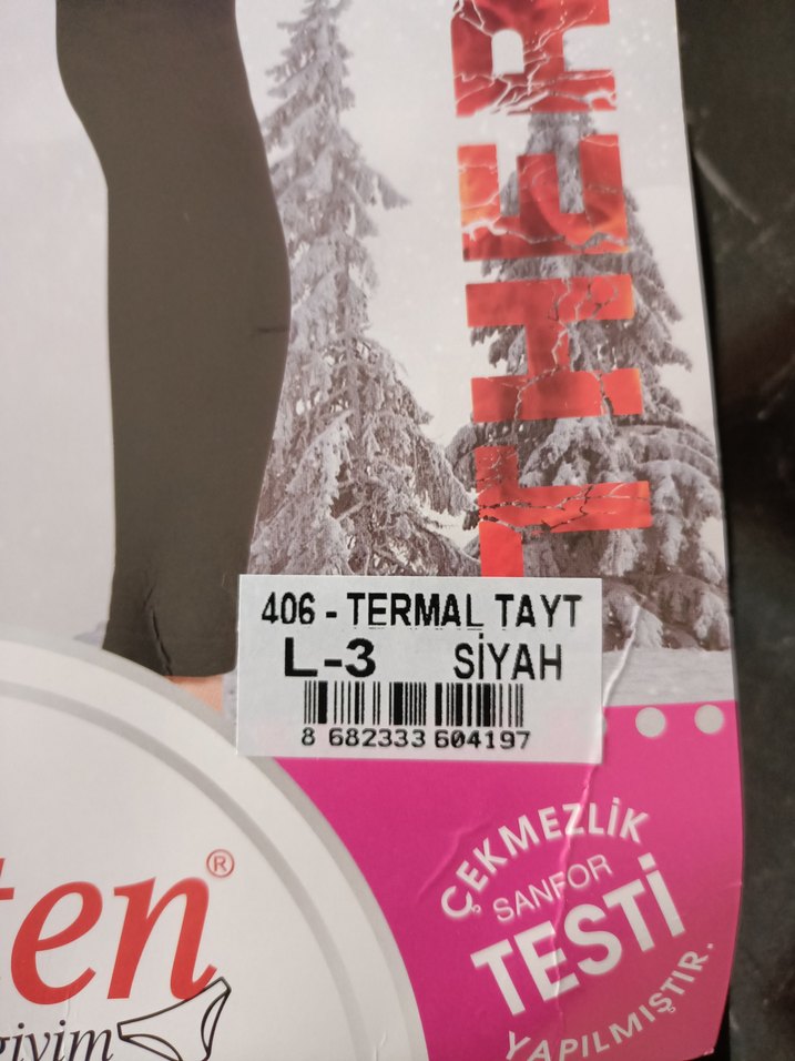 Siyah Termal L beden Kadın Tayt - Görsel 2