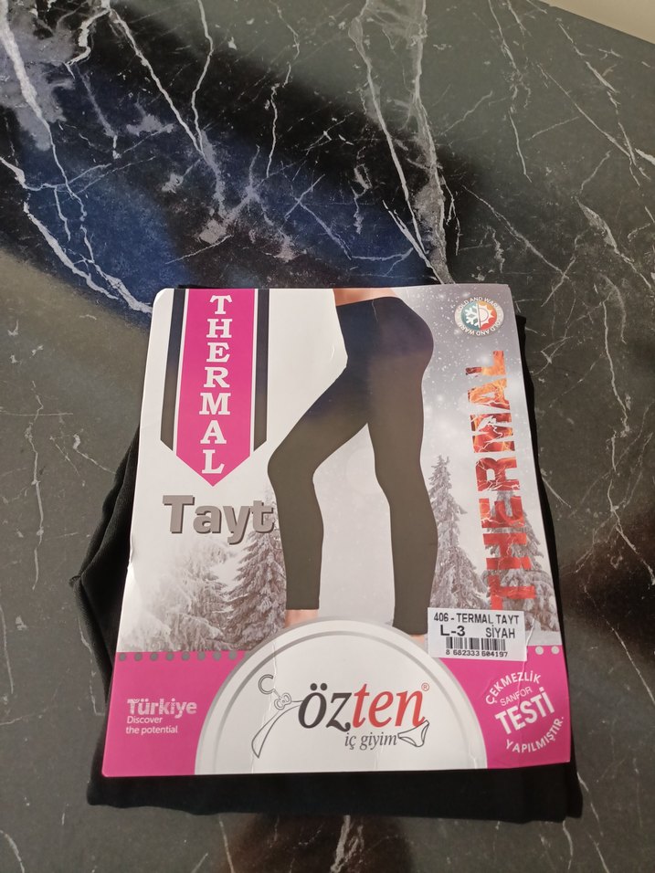 Siyah Termal L beden Kadın Tayt - Görsel 3