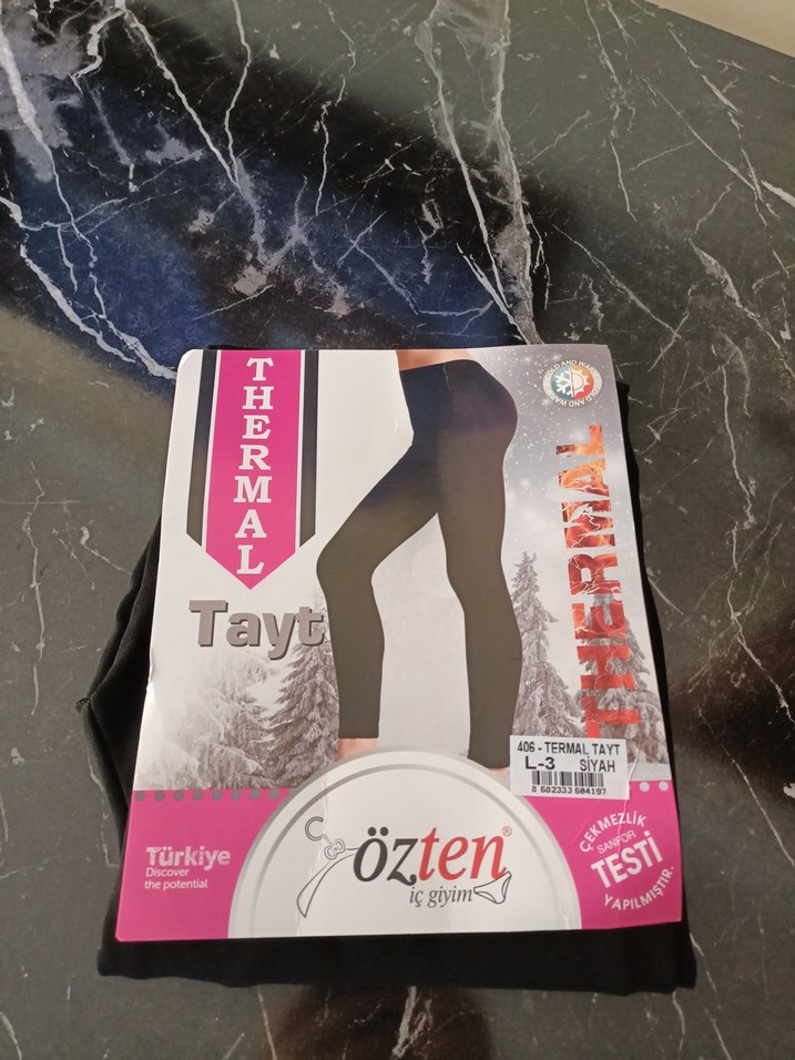 Siyah Termal L beden Kadın Tayt - Görsel 4