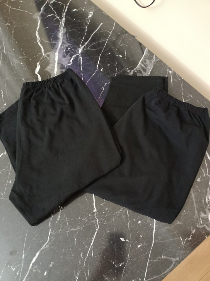 Siyah kapri boy 3x large beden İnce 2 adet penye tayt - Görsel 2