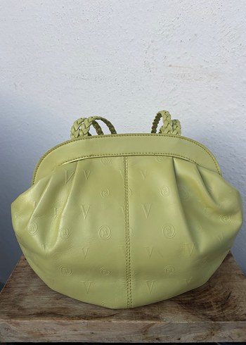 Sarı Nakışlı Deri Kadın Çanta - Görsel 2