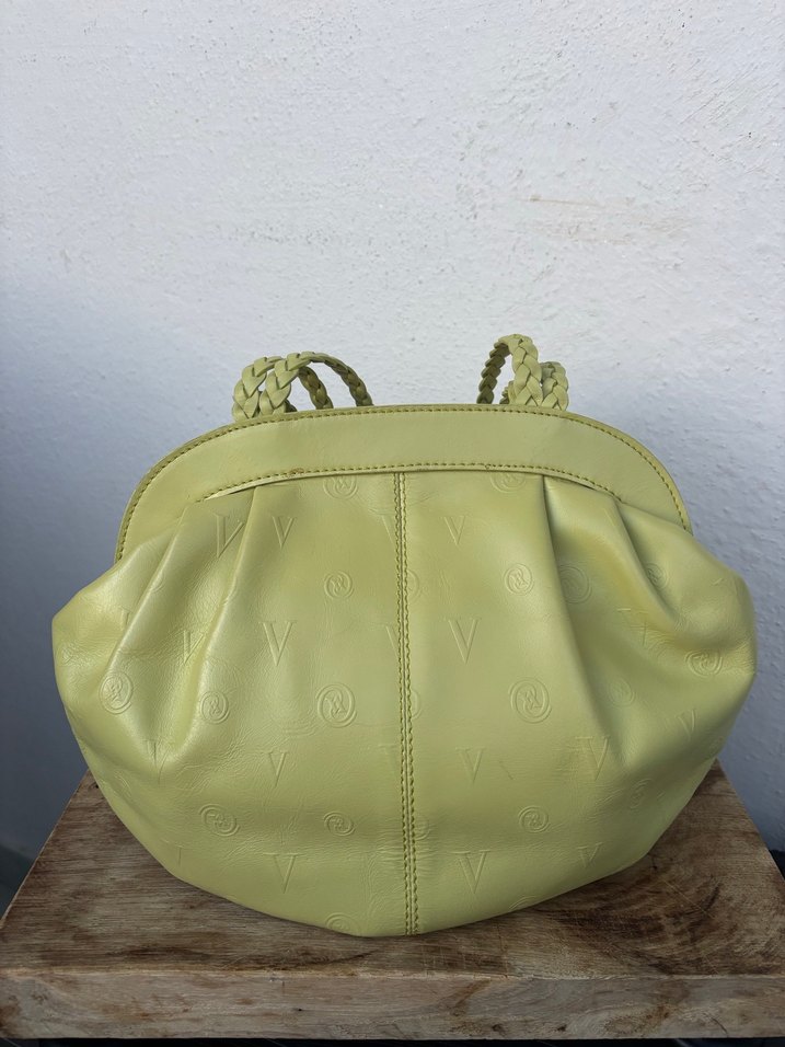 Sarı Nakışlı Deri Kadın Çanta - Görsel 2