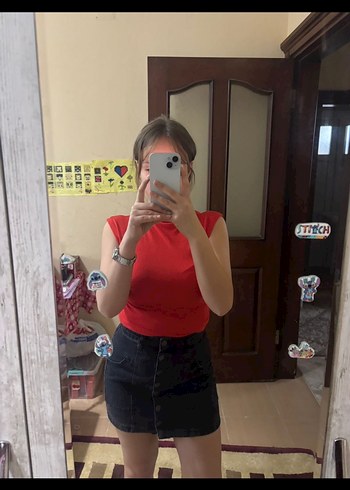 Addax Düğmeli Siyah Denim Mini Etek - Görsel 3