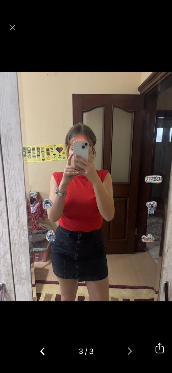 Addax Düğmeli Siyah Denim Mini Etek - Görsel 3