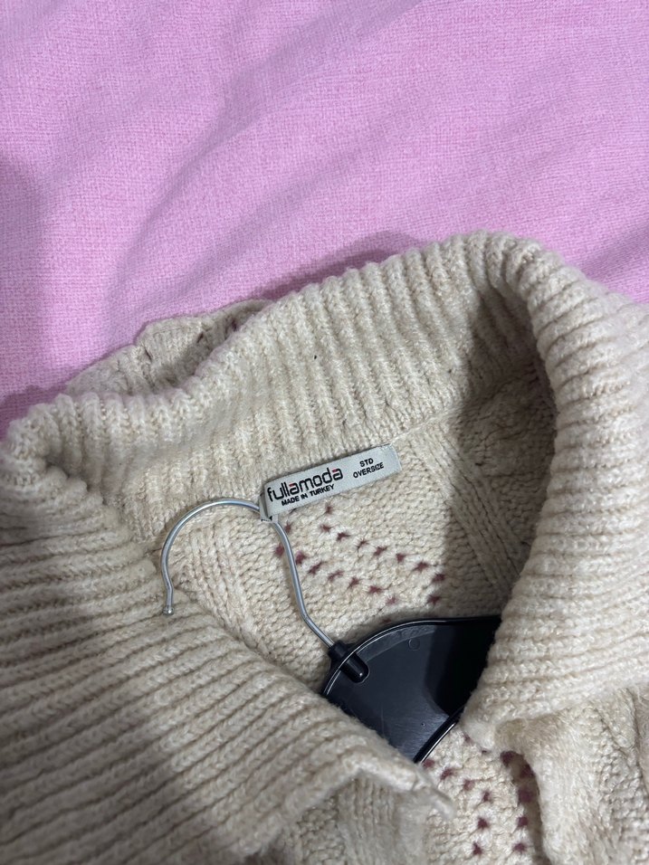 Bej Örgü Kadın Kazak - Görsel 2