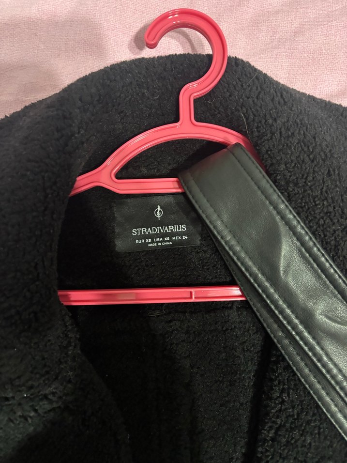 Kadın Siyah Süet Kemerli Punk Ceket - Görsel 2