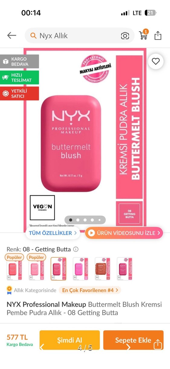 NYX Buttermelt Koyu Bordo Allık - Görsel 4