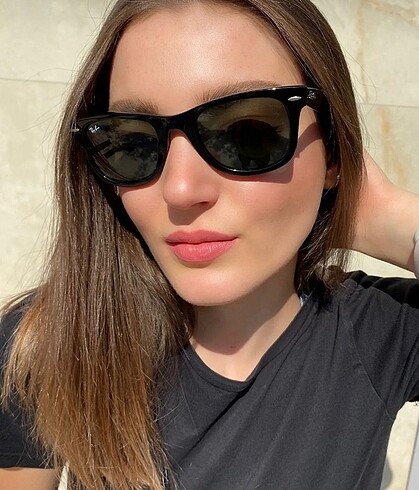 Siyah Yeşil Kemik Cam Wayfarer Unisex Güneş Gözlüğü