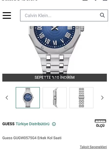 Guess Erkek Mavi Kadranli Celik Kol Saati