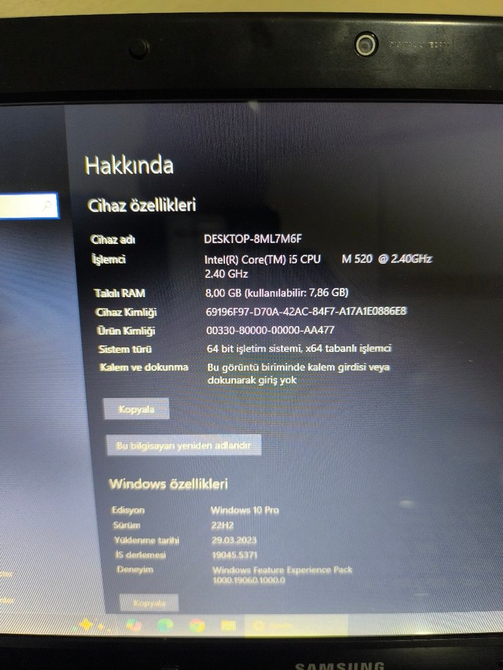Samsung leptop i5 işlemcili 8 tam SSD li - Görsel 3