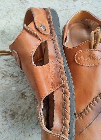 HSY fashion Deri Sandalet Terlim