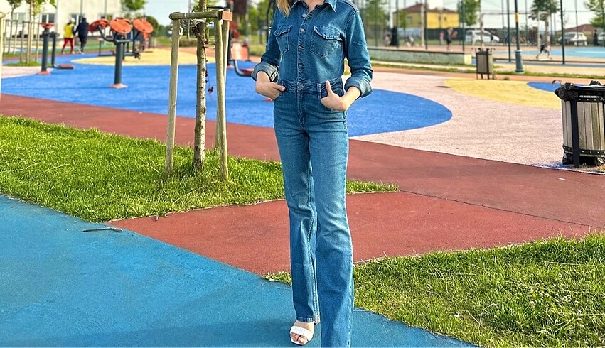 s Beden Mango denim tulum