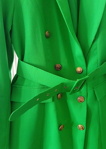 xl Beden yeşil Renk Uzun Yeşil Kadın Blazer Ceket elbise