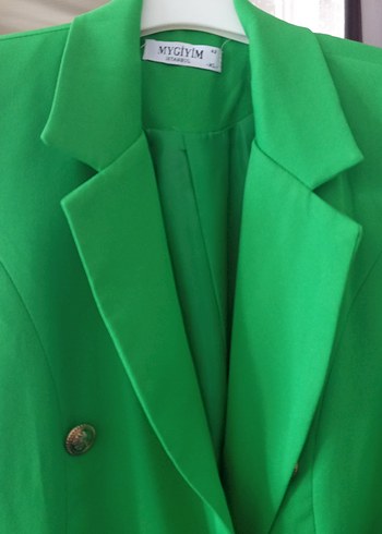 Mango Uzun Yeşil Kadın Blazer Ceket elbise