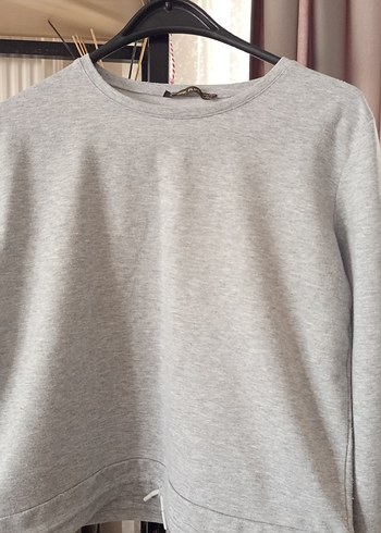 LC Waikiki Gri Kadın Bisiklet Yaka Rahat Kesim Sweatshirt