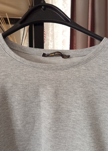 l Beden Gri Kadın Bisiklet Yaka Rahat Kesim Sweatshirt