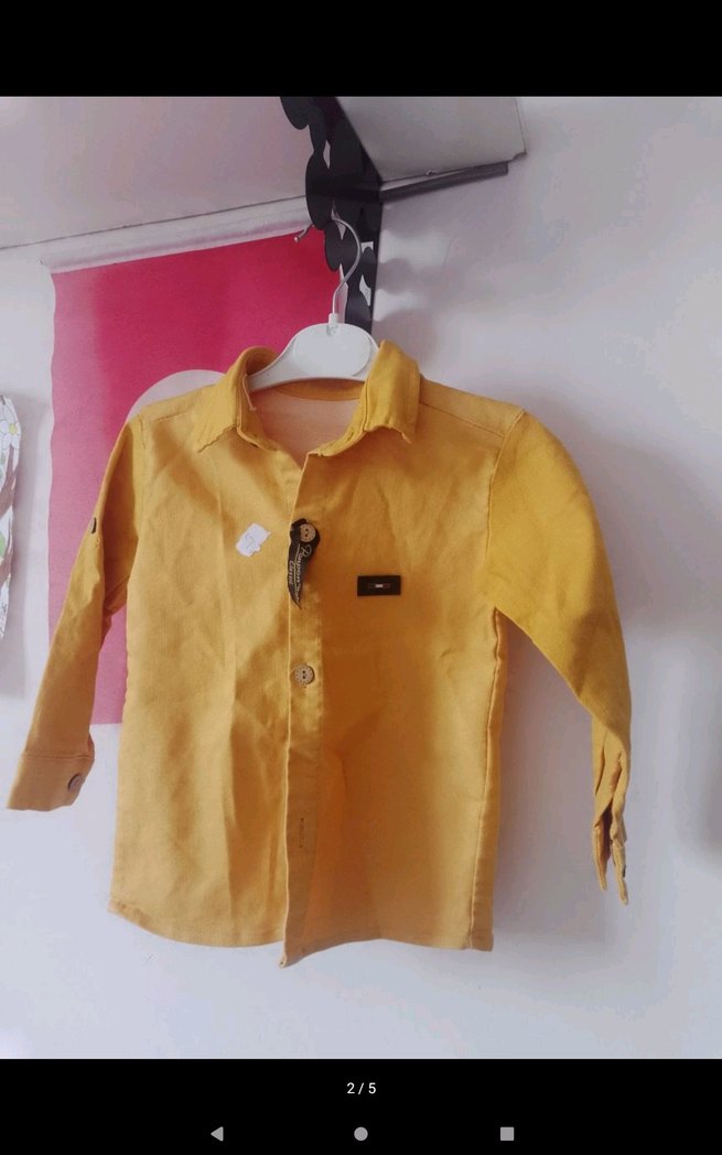 Uzun Kollu Sarı Erkek Gömlek - Görsel 2