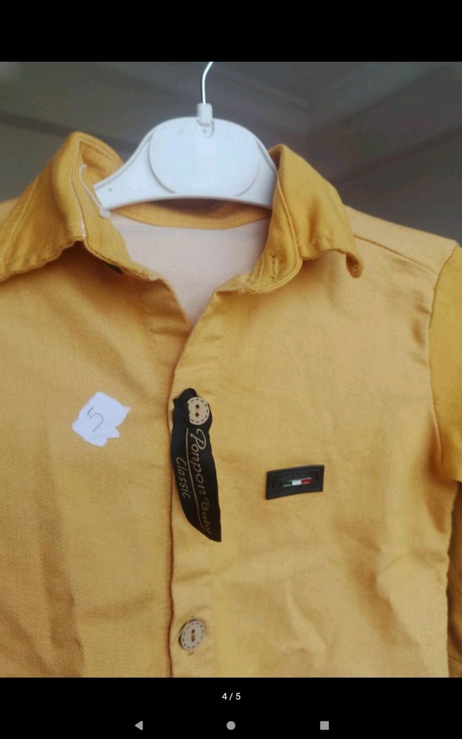 Uzun Kollu Sarı Erkek Gömlek - Görsel 3