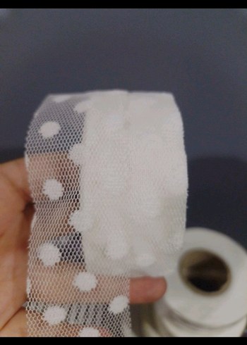 beyaz puantiyeli biye - Görsel 2