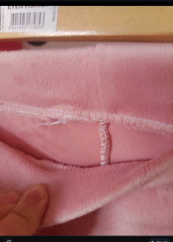 Kız Çocuk Pembe Elastik Belli Eşofman Altı kadife - Görsel 3