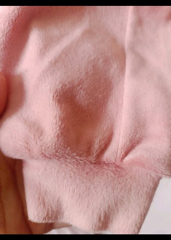 Kız Çocuk Pembe Elastik Belli Eşofman Altı kadife - Görsel 4