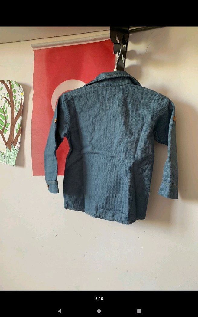 Erkek Çocuk Düğmeli Denim Gömlek - Görsel 5